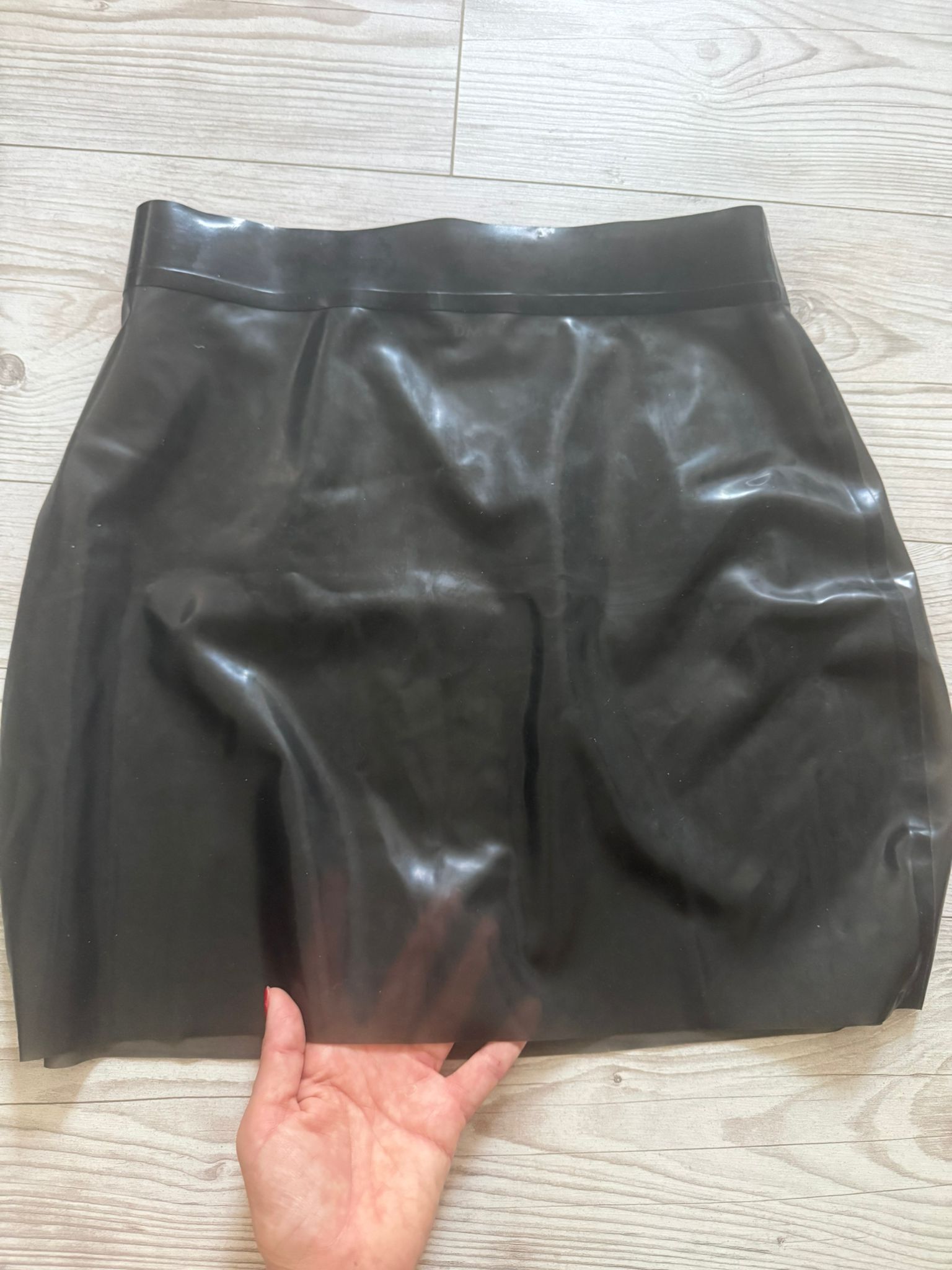 Schwarz transparenter Mini-Rock von Demask